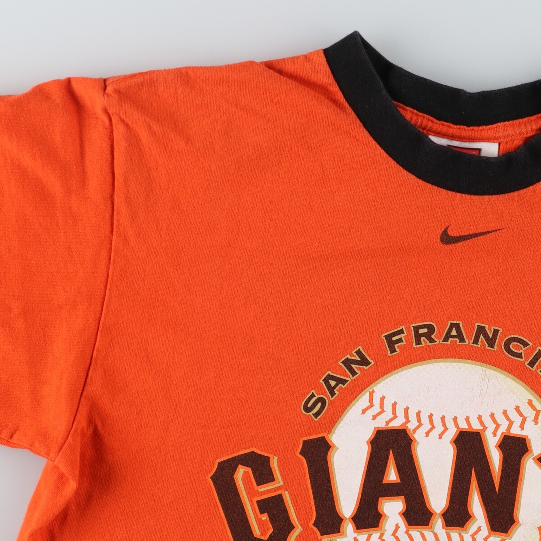 NIKE(ナイキ)の古着 ナイキ NIKE MLB SAN FRANCISCO GIANTS サンフランシスコジャイアンツ リンガーTシャツ メンズS /eaa441558 メンズのトップス(Tシャツ/カットソー(半袖/袖なし))の商品写真