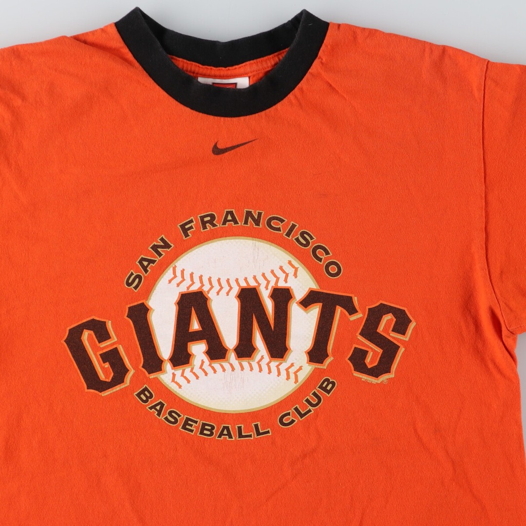 NIKE(ナイキ)の古着 ナイキ NIKE MLB SAN FRANCISCO GIANTS サンフランシスコジャイアンツ リンガーTシャツ メンズS /eaa441558 メンズのトップス(Tシャツ/カットソー(半袖/袖なし))の商品写真