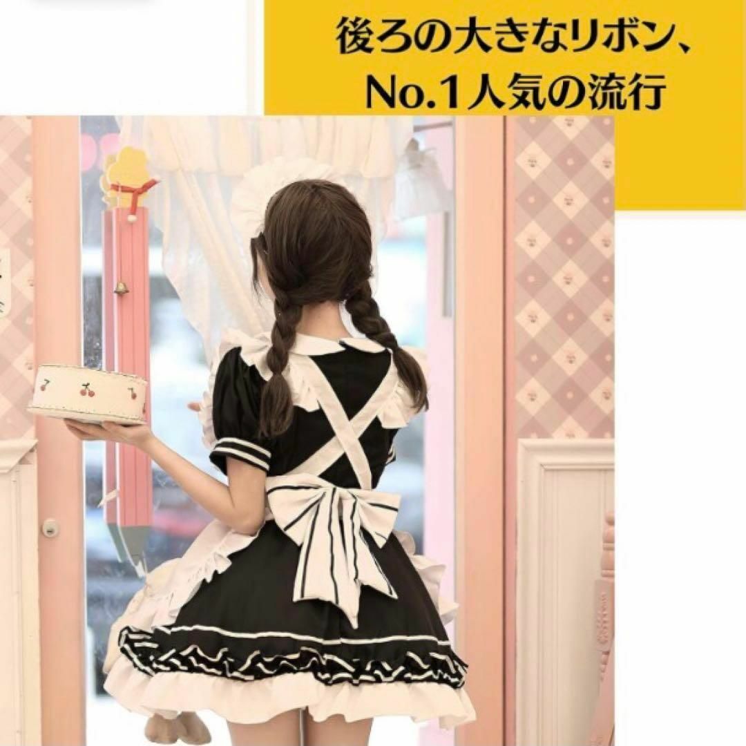 メイド服 コスプレ 可愛い服 リボン ロリータ ゴスロリ アリス MLサイズ エンタメ/ホビーのコスプレ(衣装一式)の商品写真