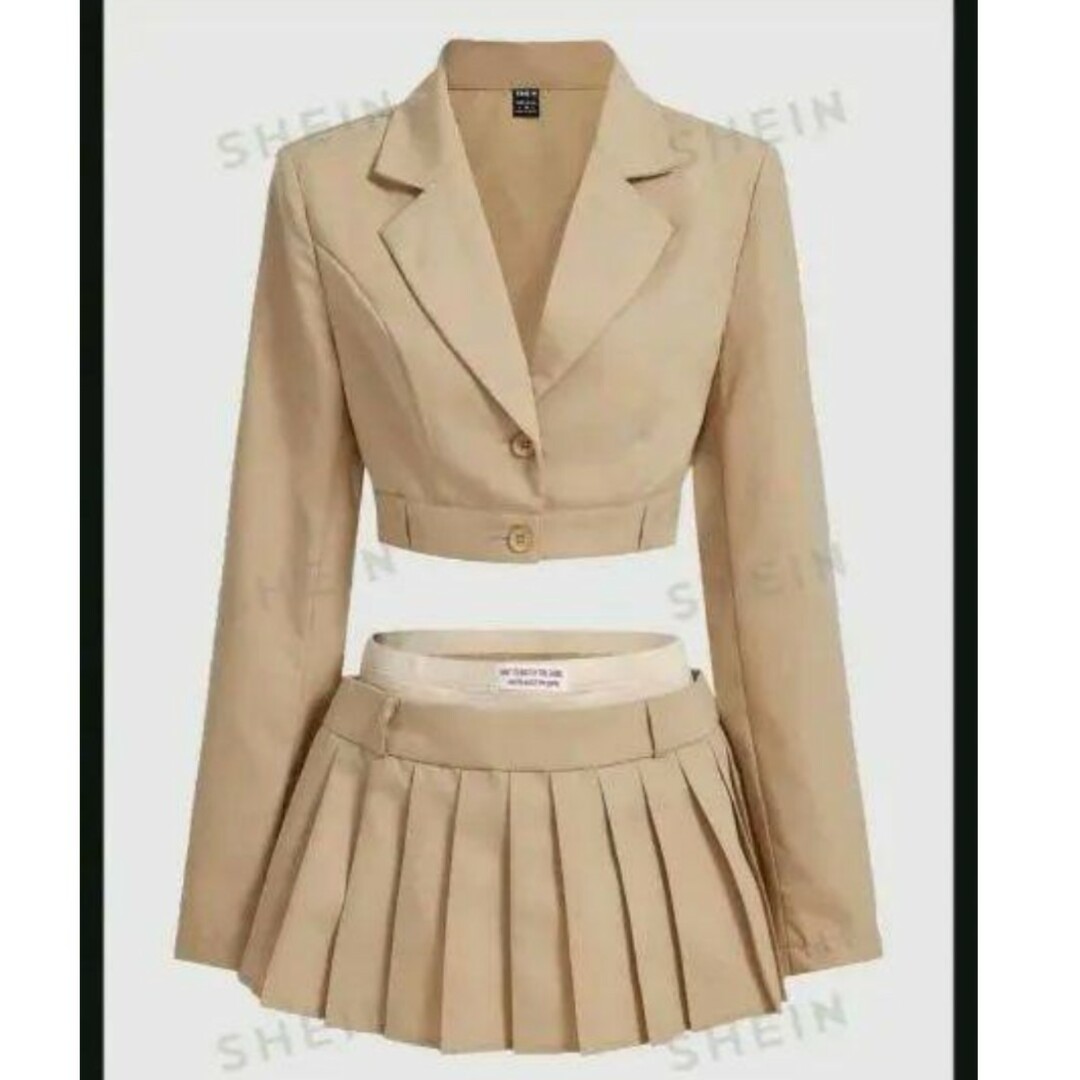 SHEIN(シーイン)のセットアップ　スカート　ショートジャケット　春セットアップ　韓国 レディースのスカート(ミニスカート)の商品写真