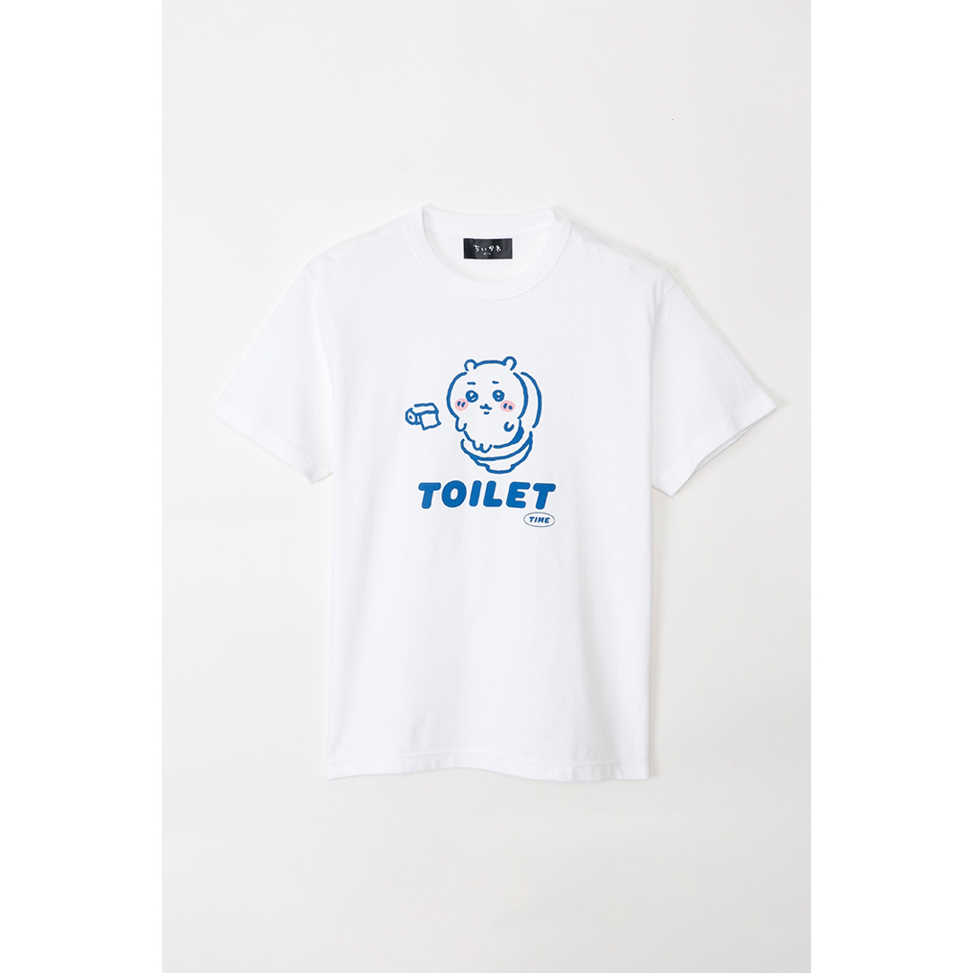 ちいかわ(チイカワ)のちいかわ Tシャツ TOILET TIME ホワイト メンズのトップス(Tシャツ/カットソー(半袖/袖なし))の商品写真