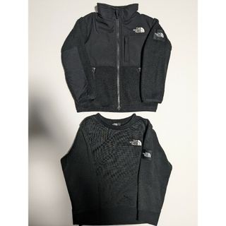 ザノースフェイス(THE NORTH FACE)のノースフェイス デナリ ジャケット スクエアロゴクルー ブラック 二枚セット(ジャケット/上着)