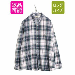 L.L.Bean - 80s USA製 エルエルビーン チェック フランネル シャツ メンズ XL / 古着 80年代 ヴィンテージ LLBean ボタンダウン 長袖シャツ ネルシャツ