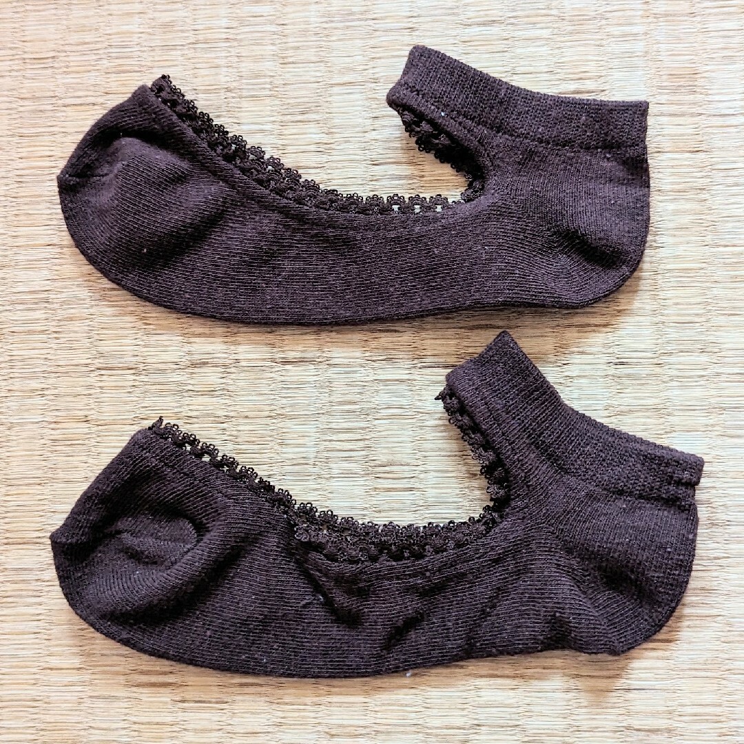 ソックス 靴下 茶色 ショート丈 Lサイズ レディースのレッグウェア(ソックス)の商品写真