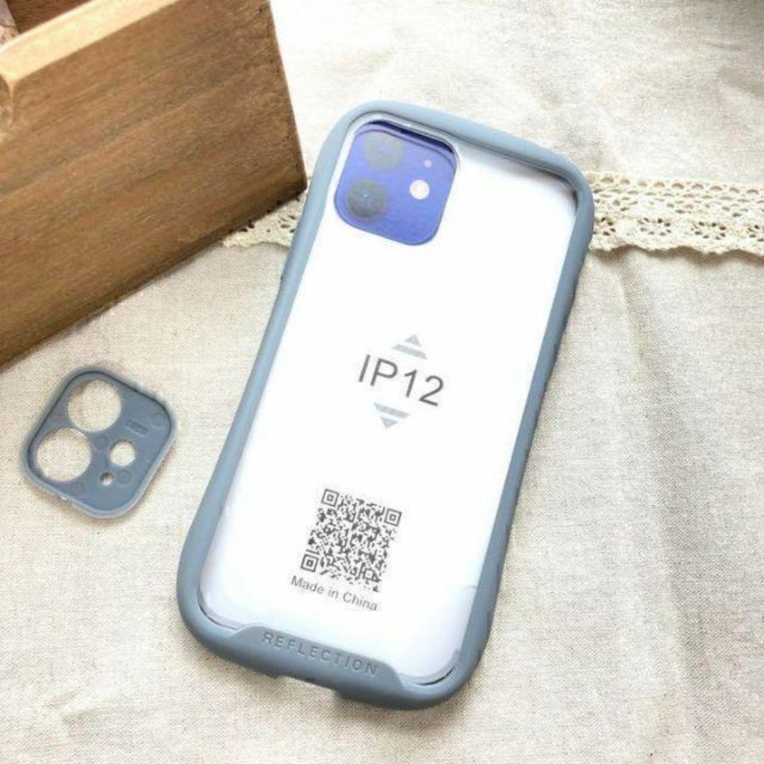 新品iPhone 12クリアケース グレー （iFace風）ICB2pGY スマホ/家電/カメラのスマホアクセサリー(iPhoneケース)の商品写真