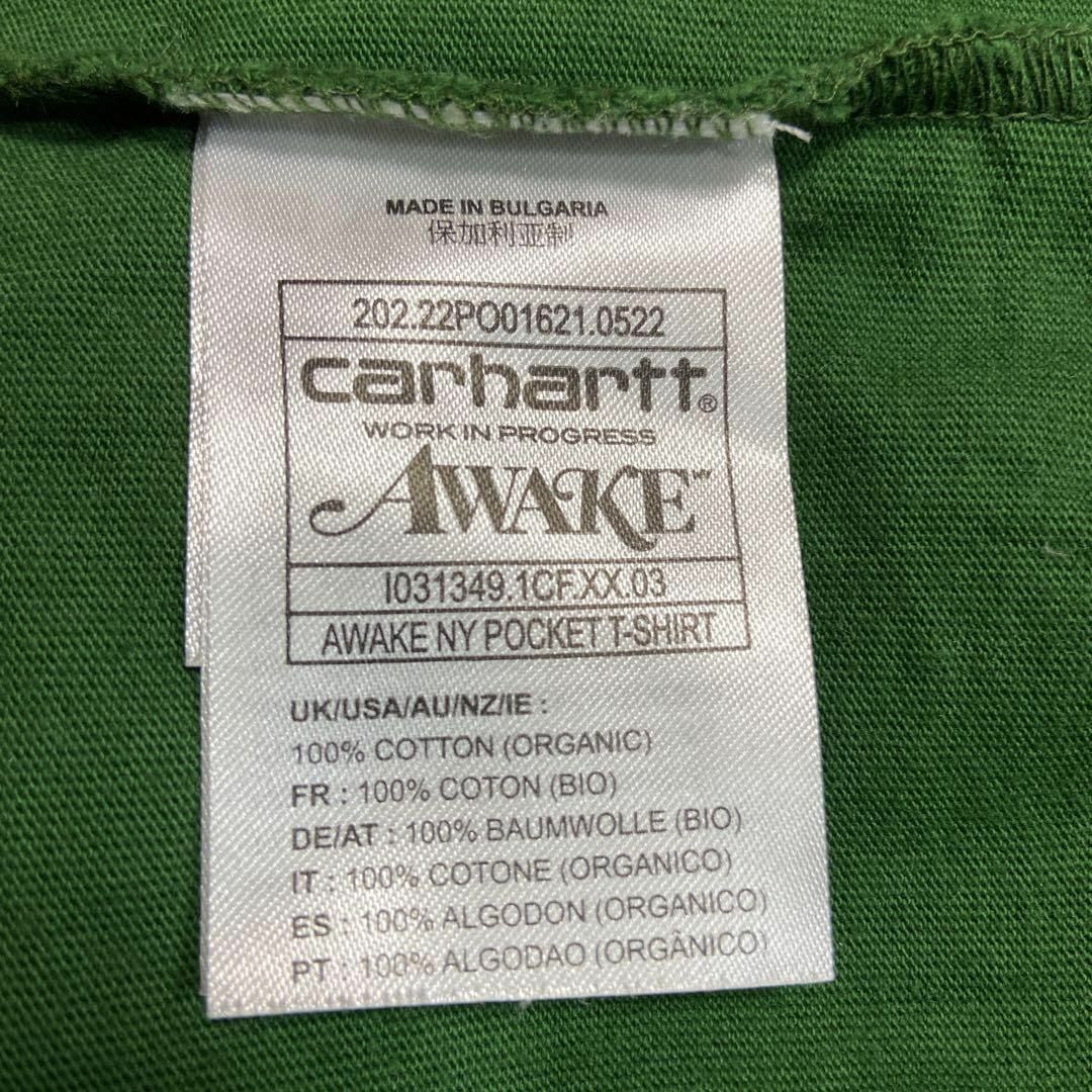 carhartt(カーハート)の【コラボ、背面ビッグロゴ】carhartt  Awake NYポケットT古着 メンズのトップス(Tシャツ/カットソー(半袖/袖なし))の商品写真