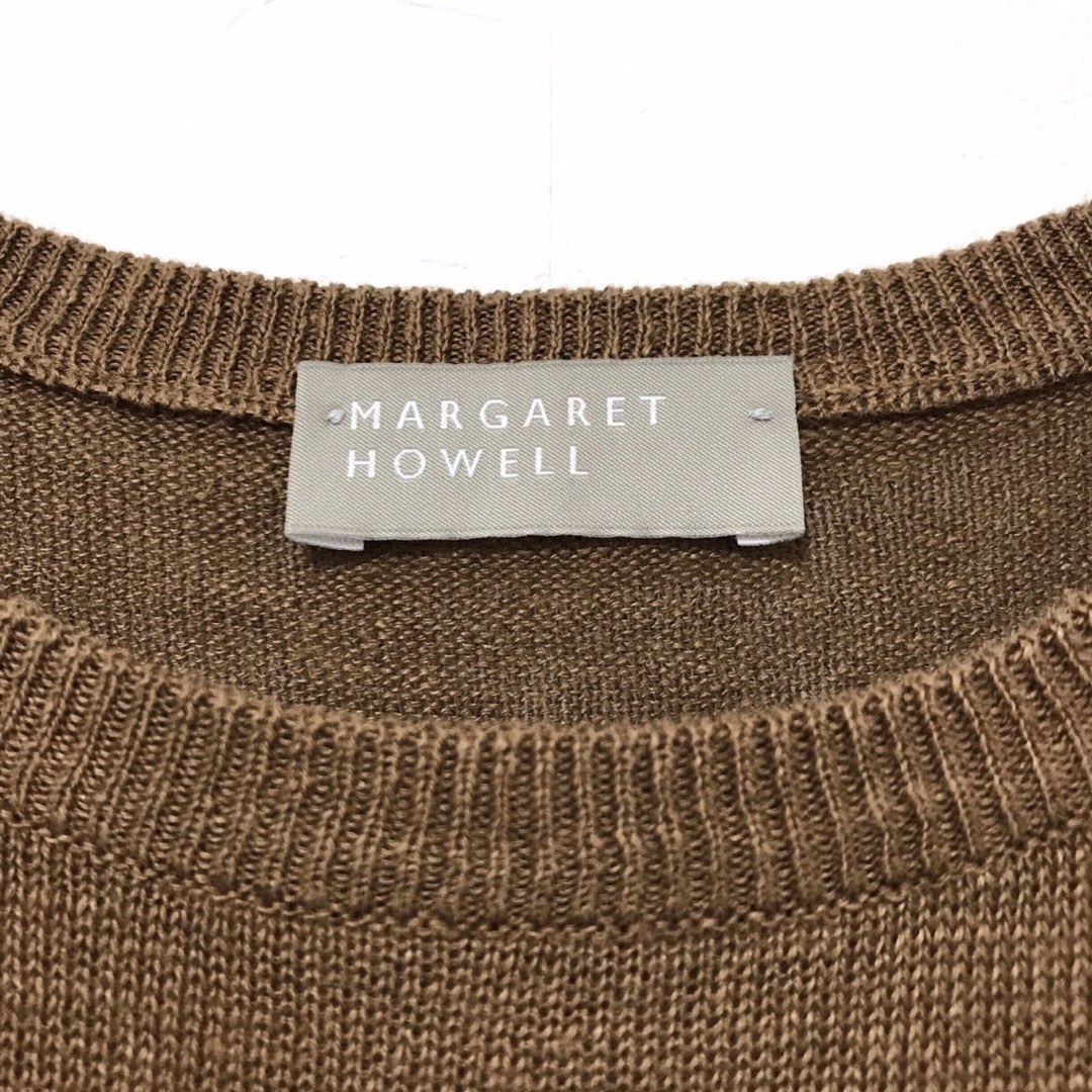 MARGARET HOWELL(マーガレットハウエル)のマーガレットハウエル【美品】リネンサマーニット 半袖 フレンチスリーブ レディースのトップス(カットソー(半袖/袖なし))の商品写真