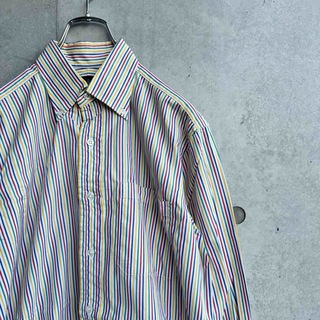 ヴィンテージ(VINTAGE)の90年代 vintage BDシャツ クレイジーパターン ストライプ(シャツ)