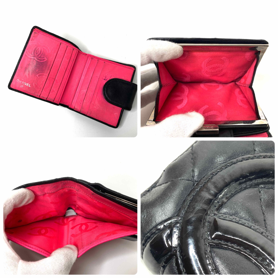 CHANEL(シャネル)のシャネル　カンボンライン　レザー　ココマーク　二つ折り財布　折財布　がま口 レディースのファッション小物(財布)の商品写真