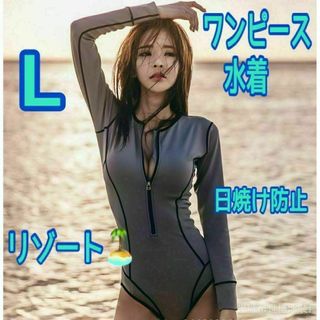 ラッシュガード水着 L♡レディース サーフ ワンピース インポート セクシー(水着)