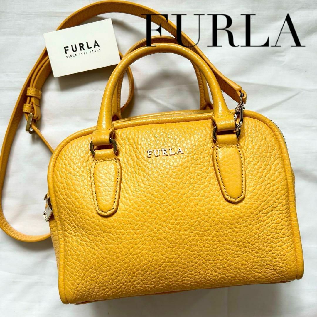 Furla(フルラ)の✨極美品✨2way FURLA  ショルダーバッグ　ハンドバッグ　本革　イエロー レディースのバッグ(ショルダーバッグ)の商品写真