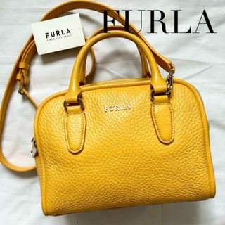 フルラ(Furla)の✨極美品✨2way FURLA  ショルダーバッグ　ハンドバッグ　本革　イエロー(ショルダーバッグ)