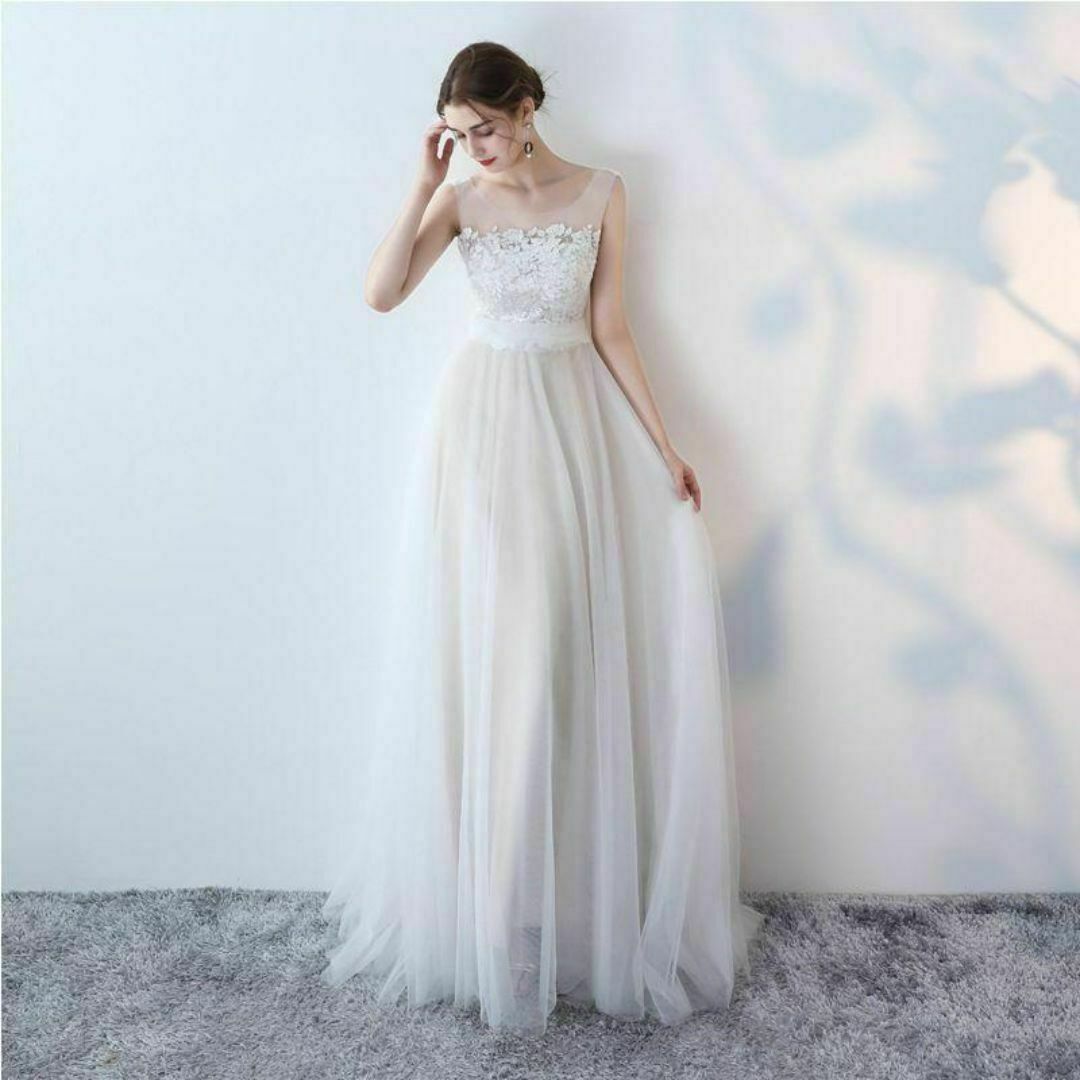 【AW2024 最新作】ウエディングドレス　XS　Aラインドレス　結婚式　二次会 レディースのフォーマル/ドレス(ウェディングドレス)の商品写真