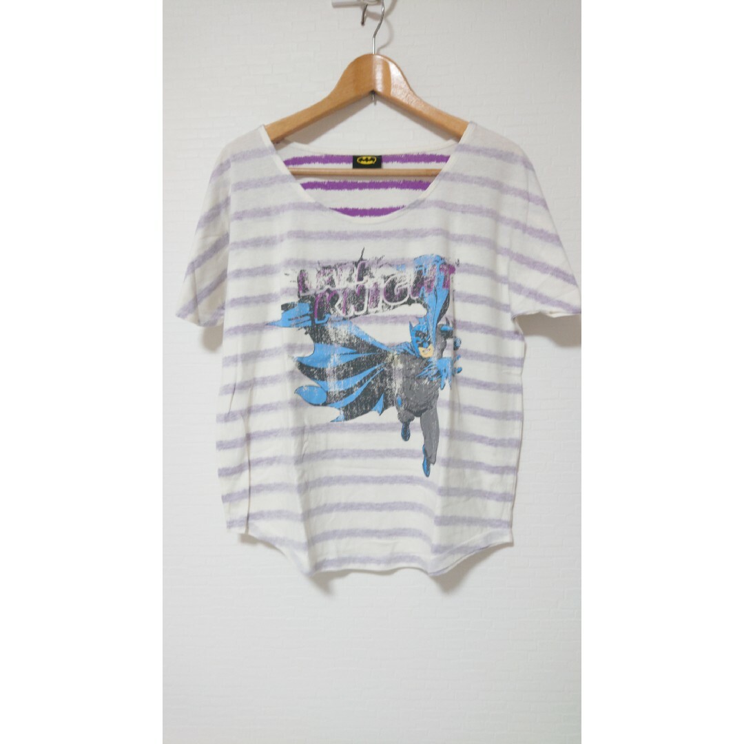 AEON(イオン)のバットマン 半袖Tシャツ カットソー ボーダ― レディースのトップス(Tシャツ(半袖/袖なし))の商品写真