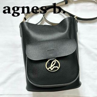 アニエスベー(agnes b.)の✨極美品✨2way アニエスベー　ショルダーバッグ　ハンドバッグ　黒　本革メタル(ショルダーバッグ)