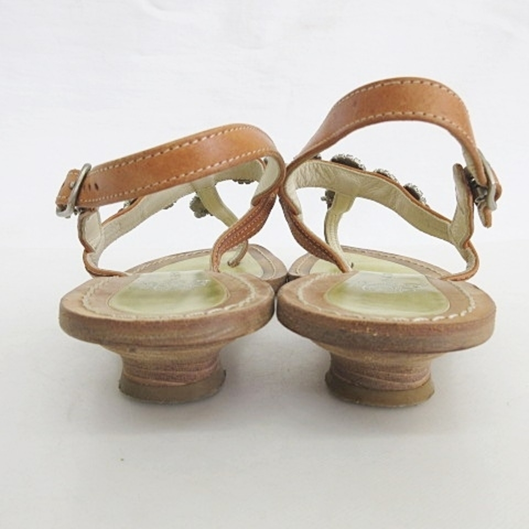 FABIO RUSCONI(ファビオルスコーニ)のファビオルスコーニ サンダル ストラップ ビジュー 茶 ブラウン グリーン 36 レディースの靴/シューズ(サンダル)の商品写真