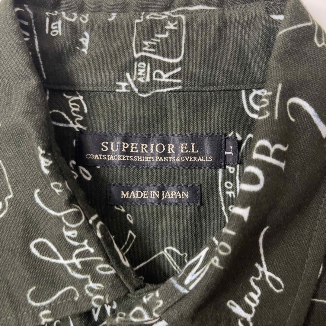 SUPERIOR E.L メンズ ボタンダウンシャツ 長袖シャツ 総柄 日本製 メンズのトップス(シャツ)の商品写真