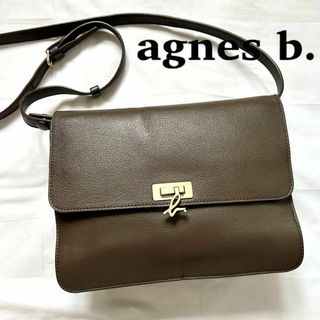 アニエスベー(agnes b.)の✨極美品✨アニエスベー　ショルダーバッグ　ブラウン　茶　メタルロゴ　レザー(ショルダーバッグ)