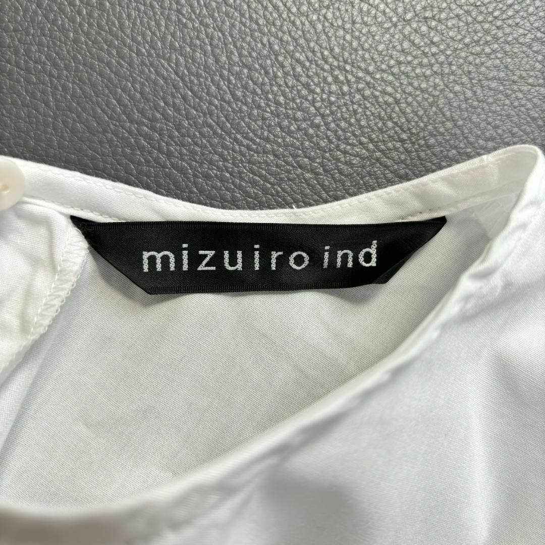 mizuiro ind(ミズイロインド)の美品♪ミズイロインド 半袖ブラウス 袖カットワーク 白　gz1 レディースのトップス(シャツ/ブラウス(半袖/袖なし))の商品写真