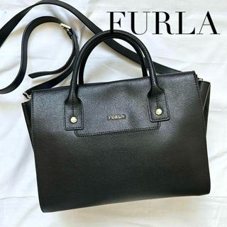 フルラ(Furla)の⭐️美品⭐️2way FURLA ショルダーバッグ　ハンドバッグ　本革　ブラック(ショルダーバッグ)