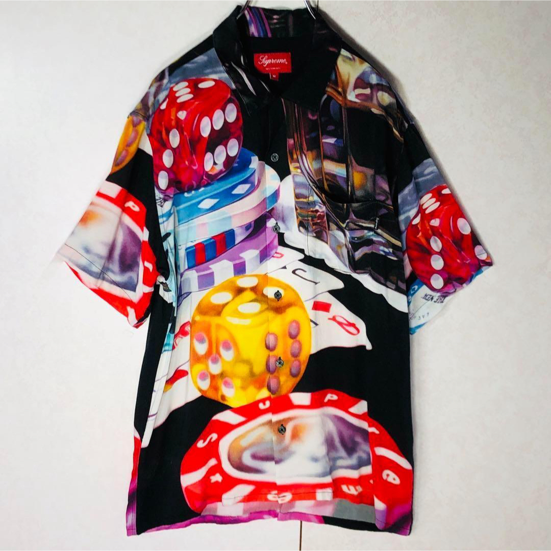 Supreme(シュプリーム)の【超人気デザイン】シュプリーム 総柄 カジノ柄 半袖シャツ 希少 ブラック M メンズのトップス(シャツ)の商品写真