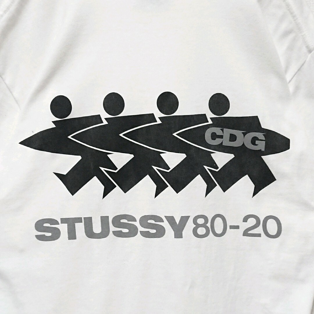 STUSSY(ステューシー)の希少 ステューシー CDG コラボ スケートマン 両面 ロゴ 半袖 Tシャツ メンズのトップス(Tシャツ/カットソー(半袖/袖なし))の商品写真