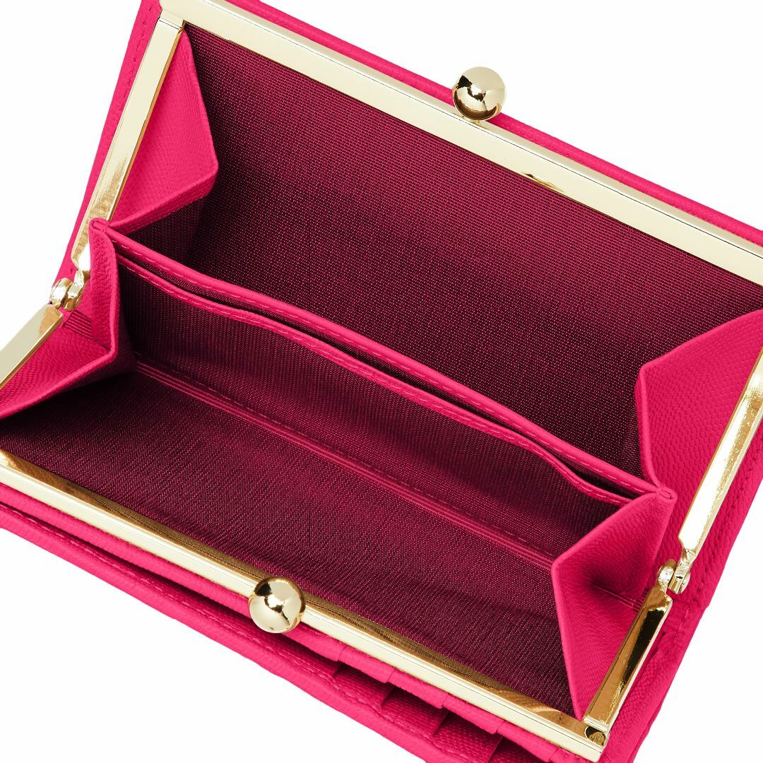 【色: ローズ】[ミラショーン] 財布 二つ折り 口金 ルチェルトラ MSK22 レディースのバッグ(その他)の商品写真