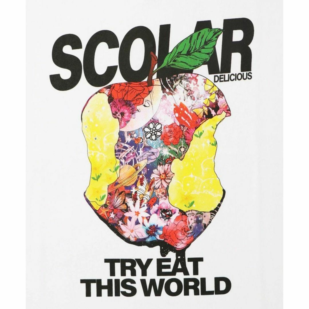 ScoLar(スカラー)のスカラー 142636 宇宙を秘めた花柄リンゴTシャツ レディースのトップス(Tシャツ(半袖/袖なし))の商品写真