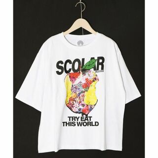 スカラー(ScoLar)のスカラー 142636 宇宙を秘めた花柄リンゴTシャツ(Tシャツ(半袖/袖なし))