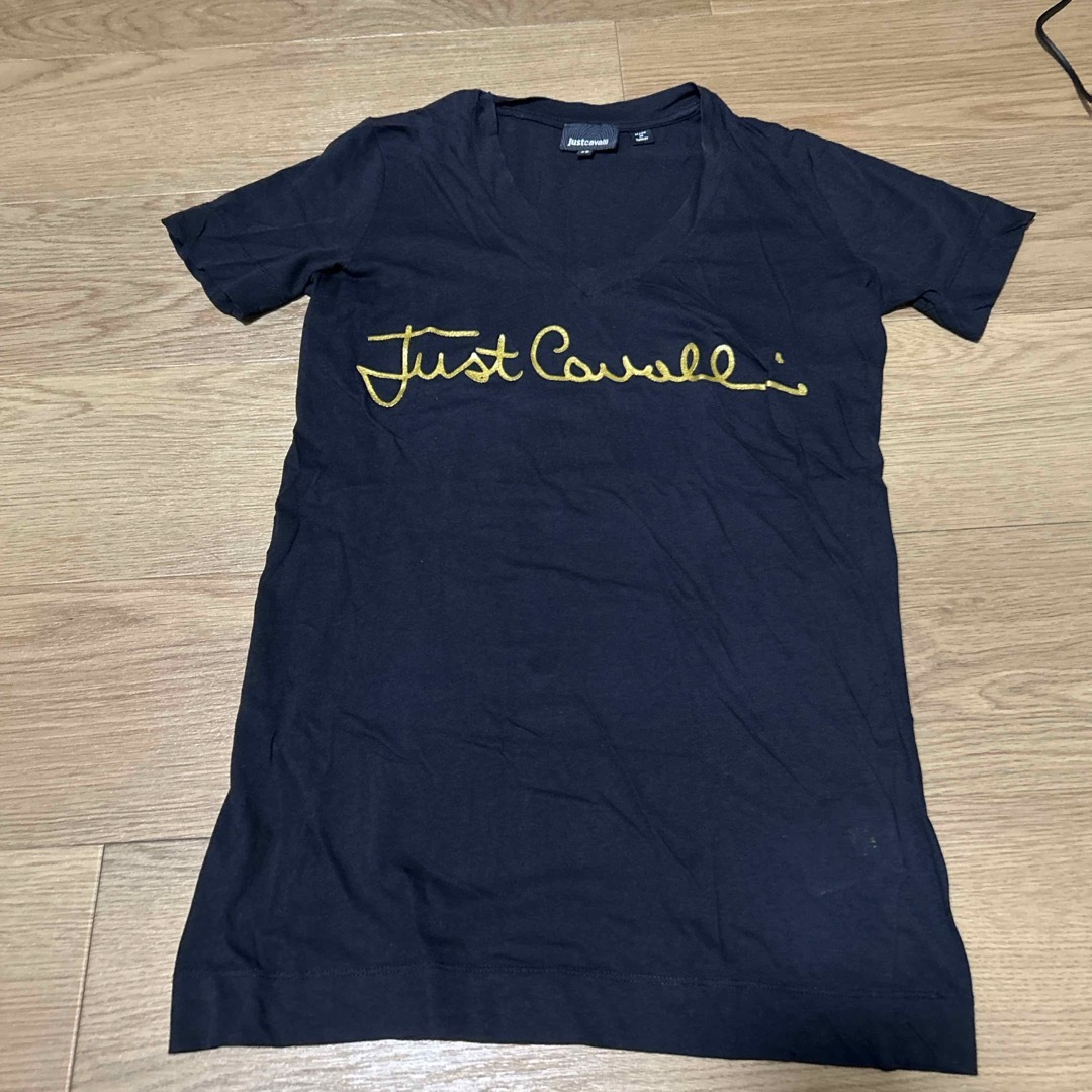 Just Cavalli(ジャストカヴァリ)のジャストカヴァリ  Tシャツ  黒 レディースのトップス(Tシャツ(長袖/七分))の商品写真