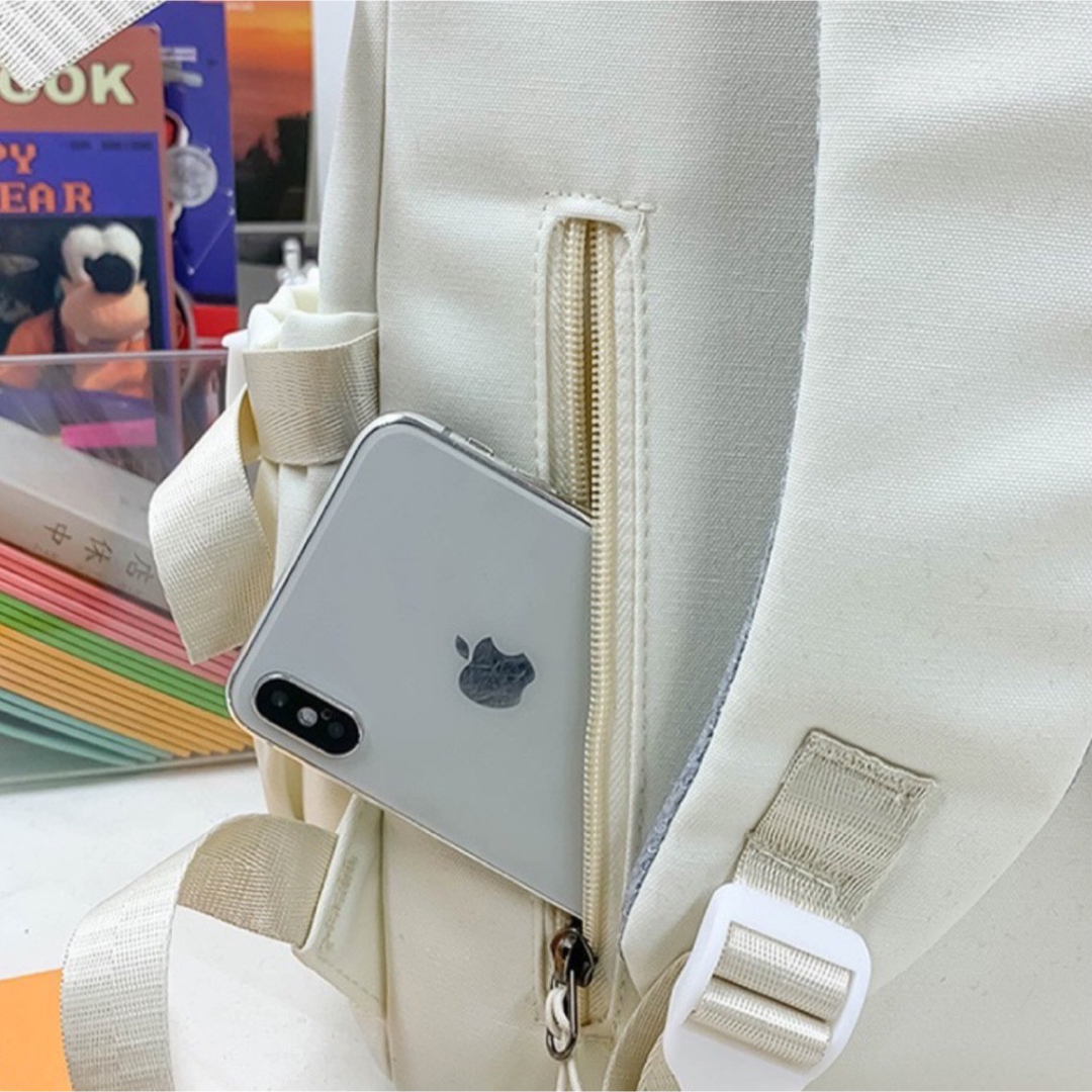 【韓国】リュック バックパック 白 レディース メンズ 大容量 通勤 通学 旅行 レディースのバッグ(リュック/バックパック)の商品写真