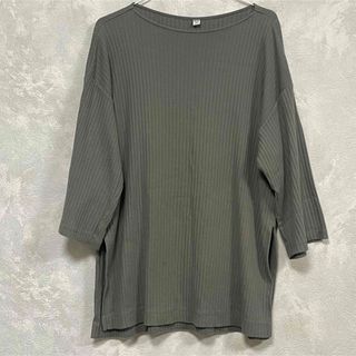 ユニクロ(UNIQLO)の【美品】UNIQLO ユニクロ ワイドリブリラックス チュニック 七分袖 M(チュニック)