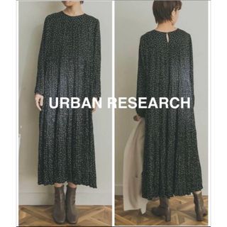 URBAN RESEARCH - URBAN RESEARCH ドット ランダムプリーツティアードワンピース 美品