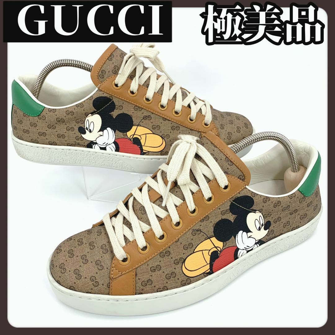 Gucci(グッチ)の【極美品】GUCCI　グッチ　ディズニー　ミッキー　コラボ　スニーカー　シューズ メンズの靴/シューズ(スニーカー)の商品写真