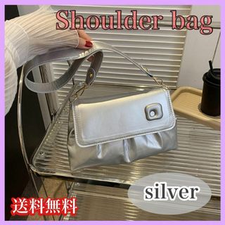 【大人気☆】ショルダーバッグ　シルバー　春(ショルダーバッグ)