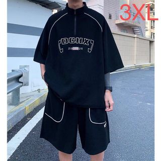 JSAS017メンズ 上下セット セットアップ Tシャツ+短パン 2点セット(セットアップ)