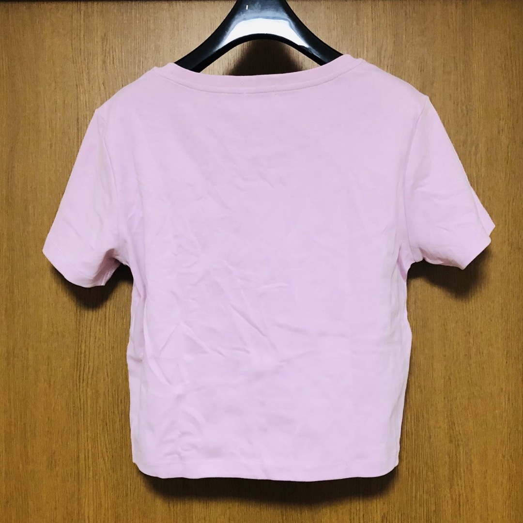 GU(ジーユー)の新品　GU クロップドTシャツ　くま　ピンク レディースのトップス(Tシャツ(半袖/袖なし))の商品写真