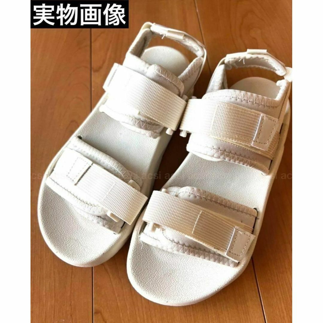 白 スポーツサンダル 24.0 靴 シューズ サンダル ミュール 厚底 スポサン レディースの靴/シューズ(サンダル)の商品写真