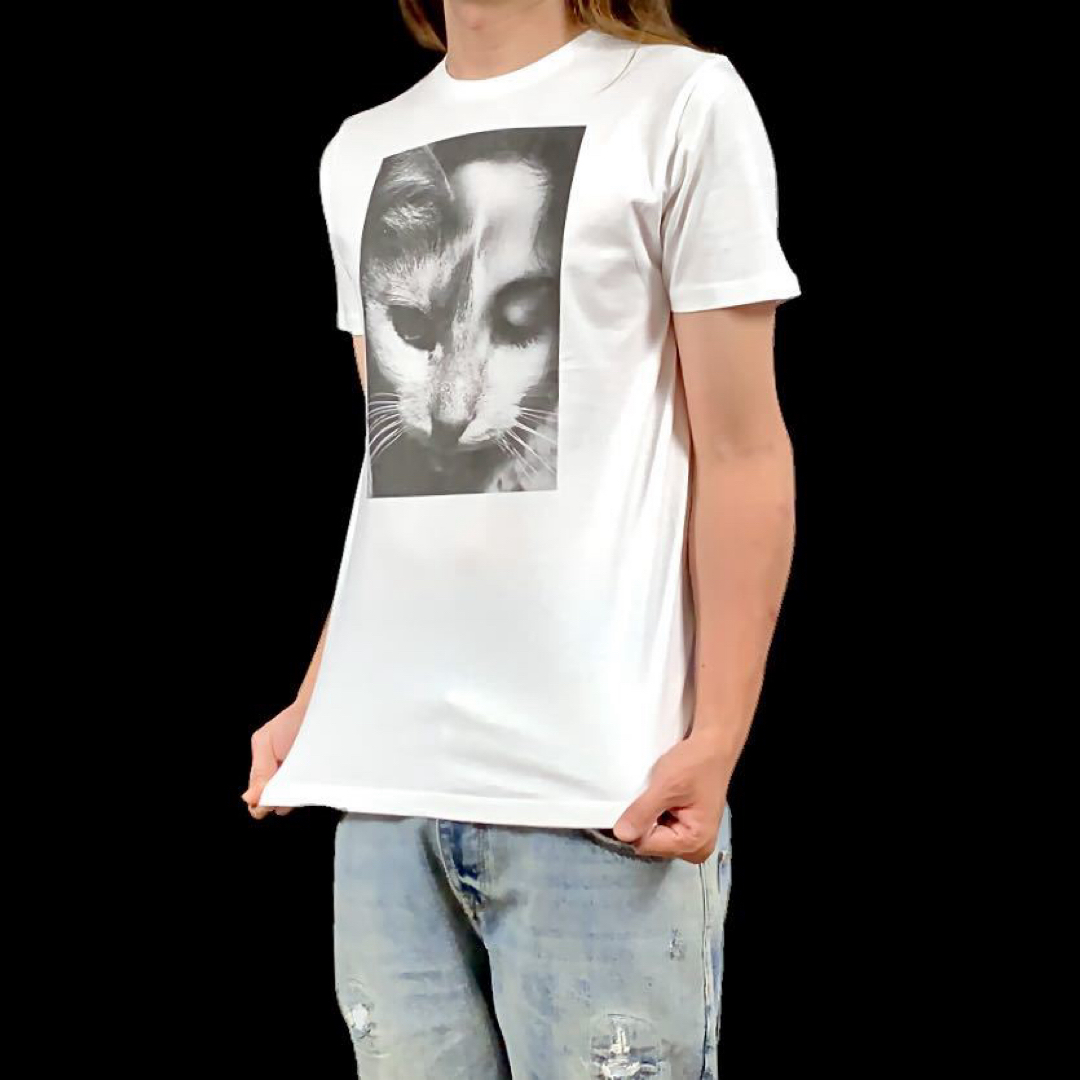 新品 キャットウーマン ねこ 猫ガール ハーフコントラスト コラージュ Tシャツ メンズのトップス(Tシャツ/カットソー(半袖/袖なし))の商品写真