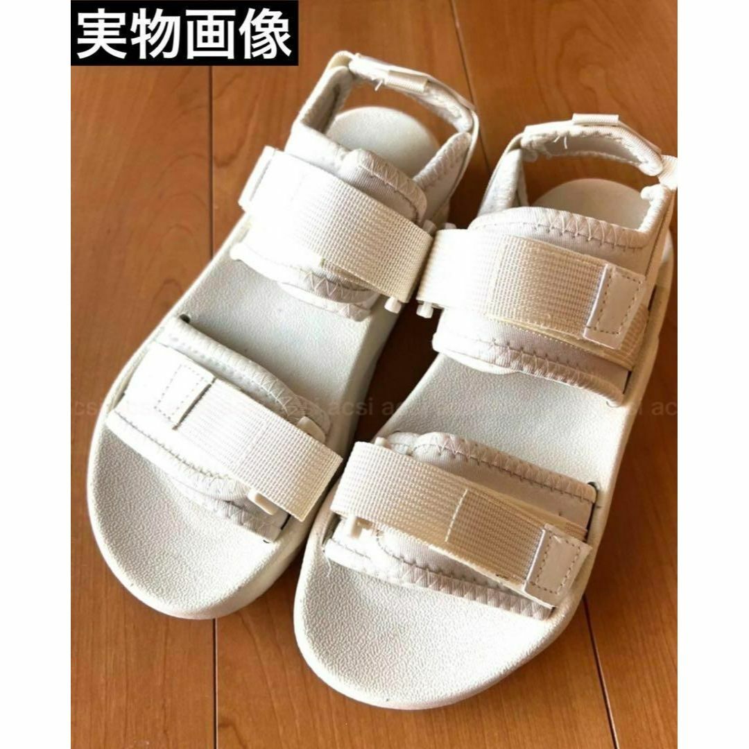 白 スポーツサンダル 25.0 靴 シューズ サンダル ミュール 厚底 レディースの靴/シューズ(サンダル)の商品写真