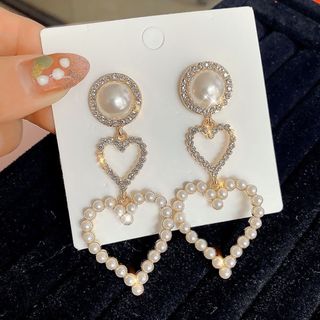 ♥️大人気♥️ハート ピアス  韓国 パールピアス ゴールド