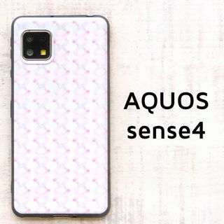 AQUOS sense4 sense5G ピンク チェーン ソフトケース カバー(Androidケース)