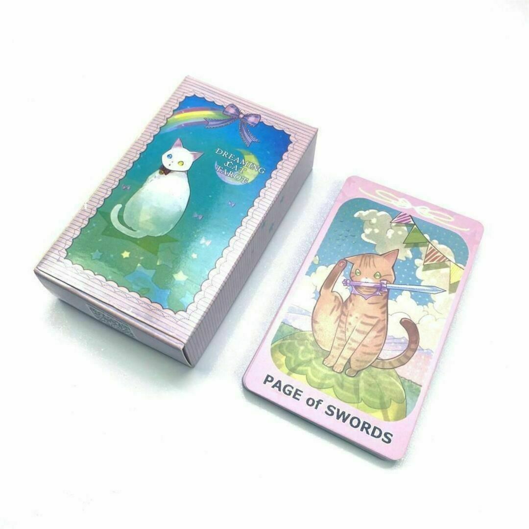 タロットカード ねこ 月 占い かわいい Dreaming Cat Tarot エンタメ/ホビーのテーブルゲーム/ホビー(トランプ/UNO)の商品写真