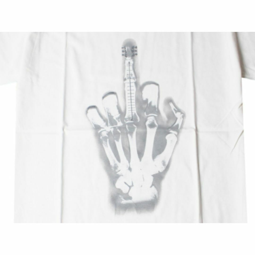 新品 ギター/中指 おもしろ Tシャツ udt-0017/M～XL　ホワイト メンズのトップス(Tシャツ/カットソー(半袖/袖なし))の商品写真
