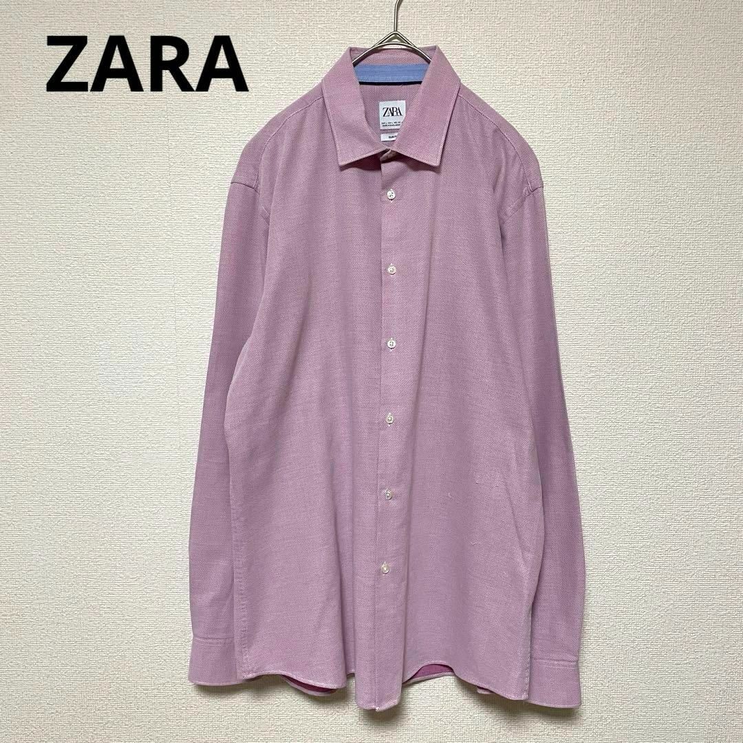 ZARA(ザラ)のxx145 ZARA/ピンク系長袖シャツ/トップス/スリムフィット メンズのトップス(シャツ)の商品写真