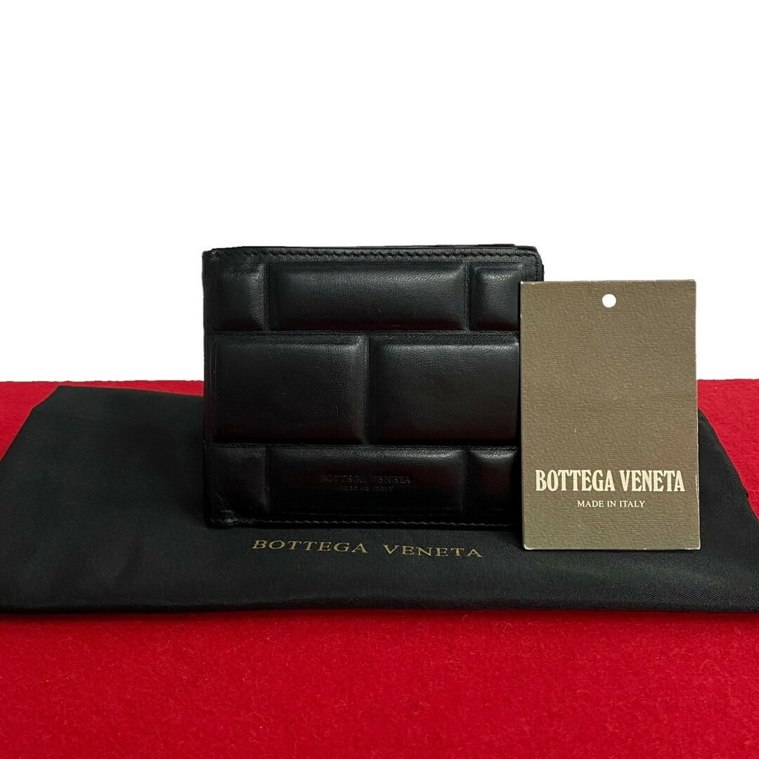 Bottega Veneta(ボッテガヴェネタ)の極 美品 BOTTEGA VENETA ボッテガヴェネタ パデッド レザー 札入れ 二つ折り財布 ウォレット ブラック メンズ 30922 レディースのファッション小物(財布)の商品写真