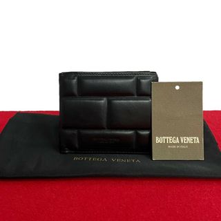 ボッテガヴェネタ(Bottega Veneta)の極 美品 BOTTEGA VENETA ボッテガヴェネタ パデッド レザー 札入れ 二つ折り財布 ウォレット ブラック メンズ 30922(財布)