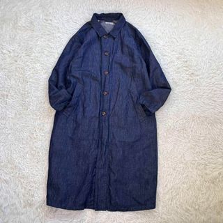 ジャパンブルージーンズ(JAPAN BLUE JEANS)の【美品】ジャパンブルージーンズ　ワンダラー コート　デニム　コットン リネン　L(Gジャン/デニムジャケット)