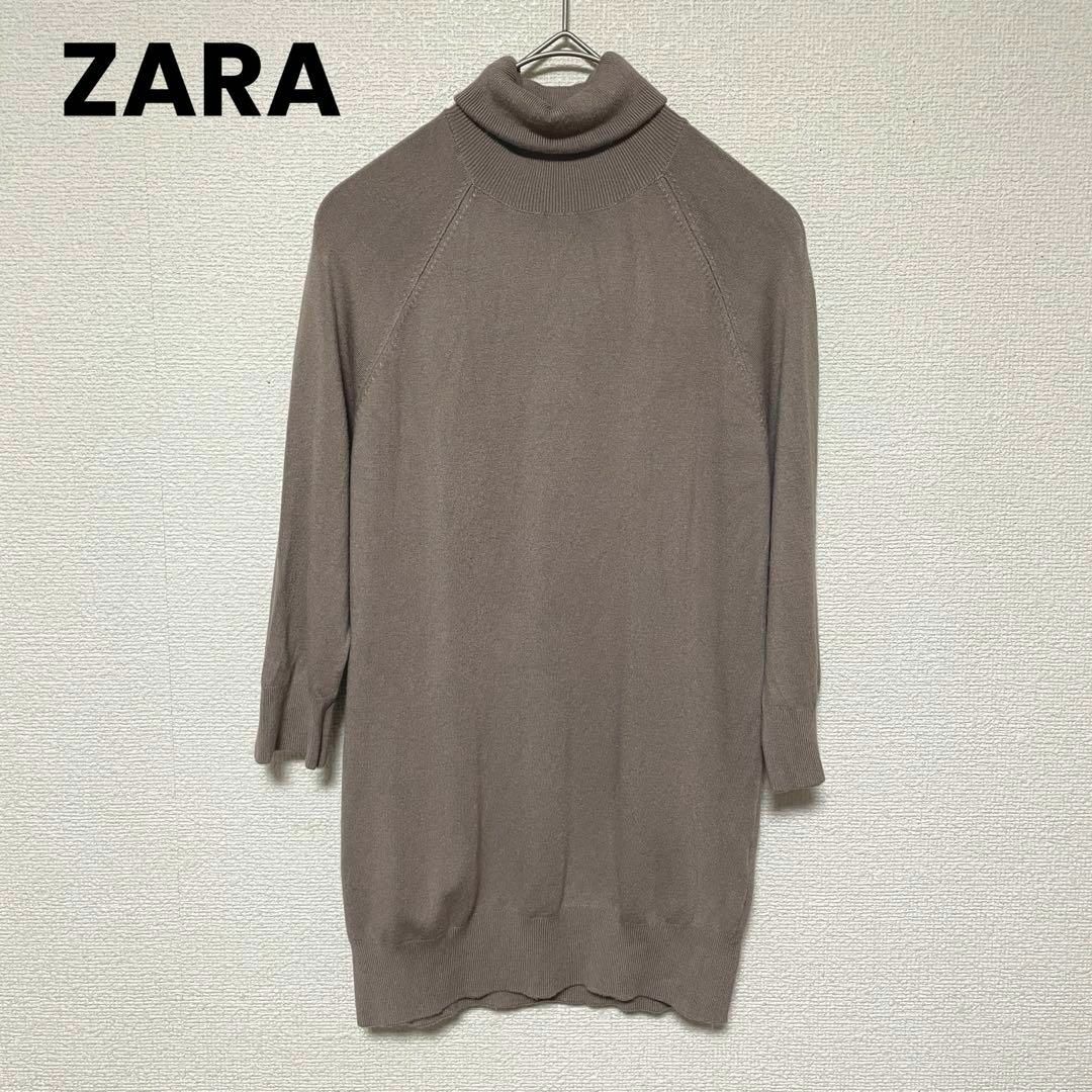 ZARA(ザラ)のxx149 ZARA/タートルネックカットソー/薄手/伸縮性/6分袖 レディースのトップス(カットソー(半袖/袖なし))の商品写真