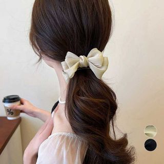 ヘアクリップリボンレディースヘアアレンジおしゃれ ヘアアクセサリー 大人可愛い(バレッタ/ヘアクリップ)